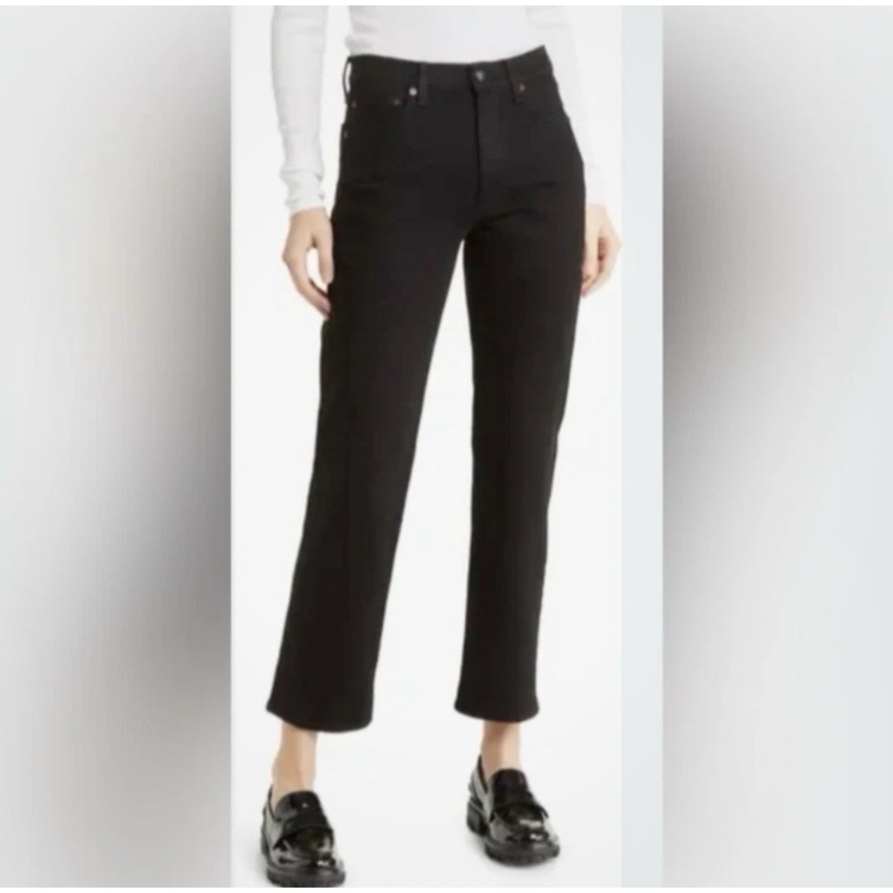 Rag & Bone Harlow Mid-Rise Black Jeans Denim Straight Leg Ankle Women's Size 31